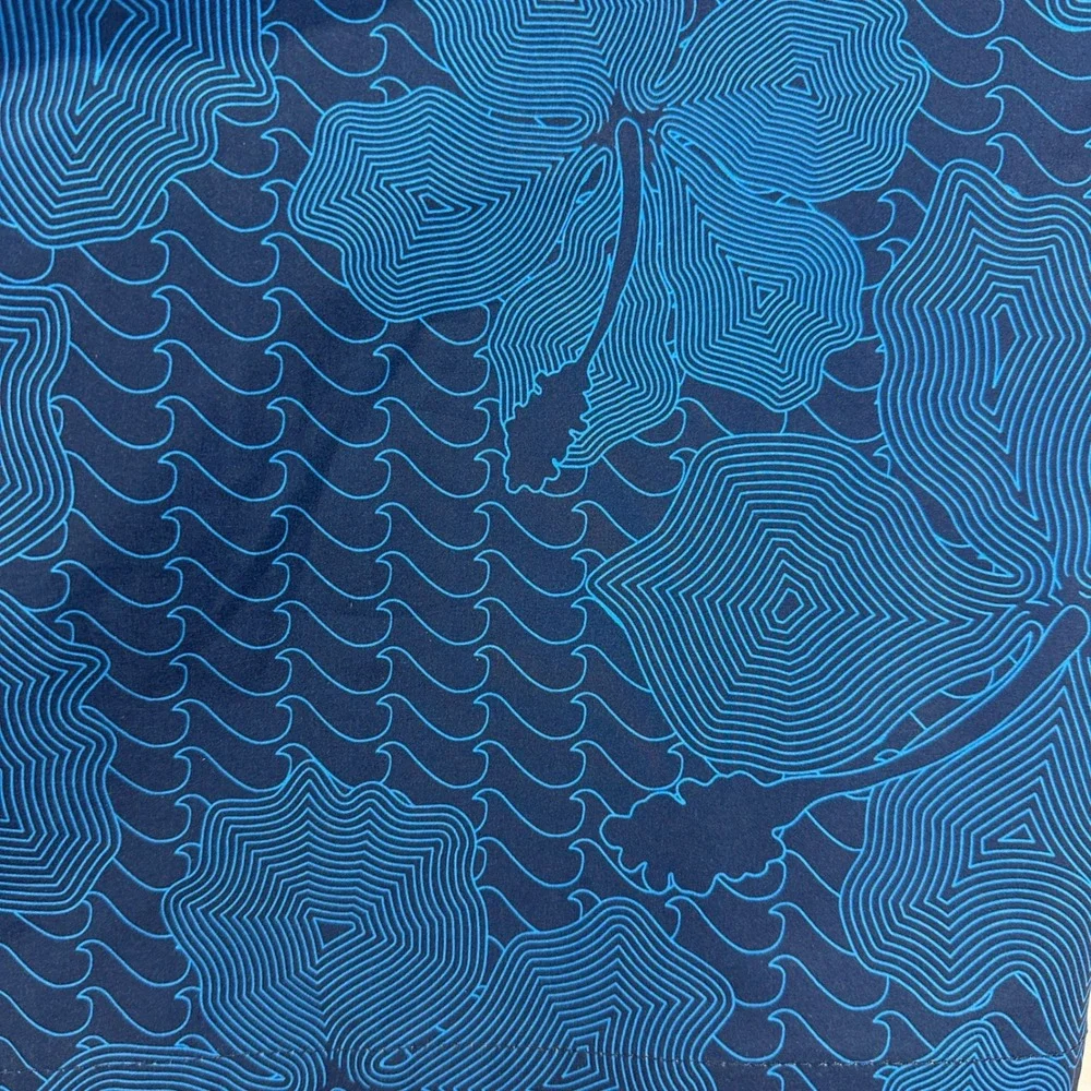 New George Swim Trunks 3XL‎ Blue Floral Tropical Hibiscus Board Shorts Surf